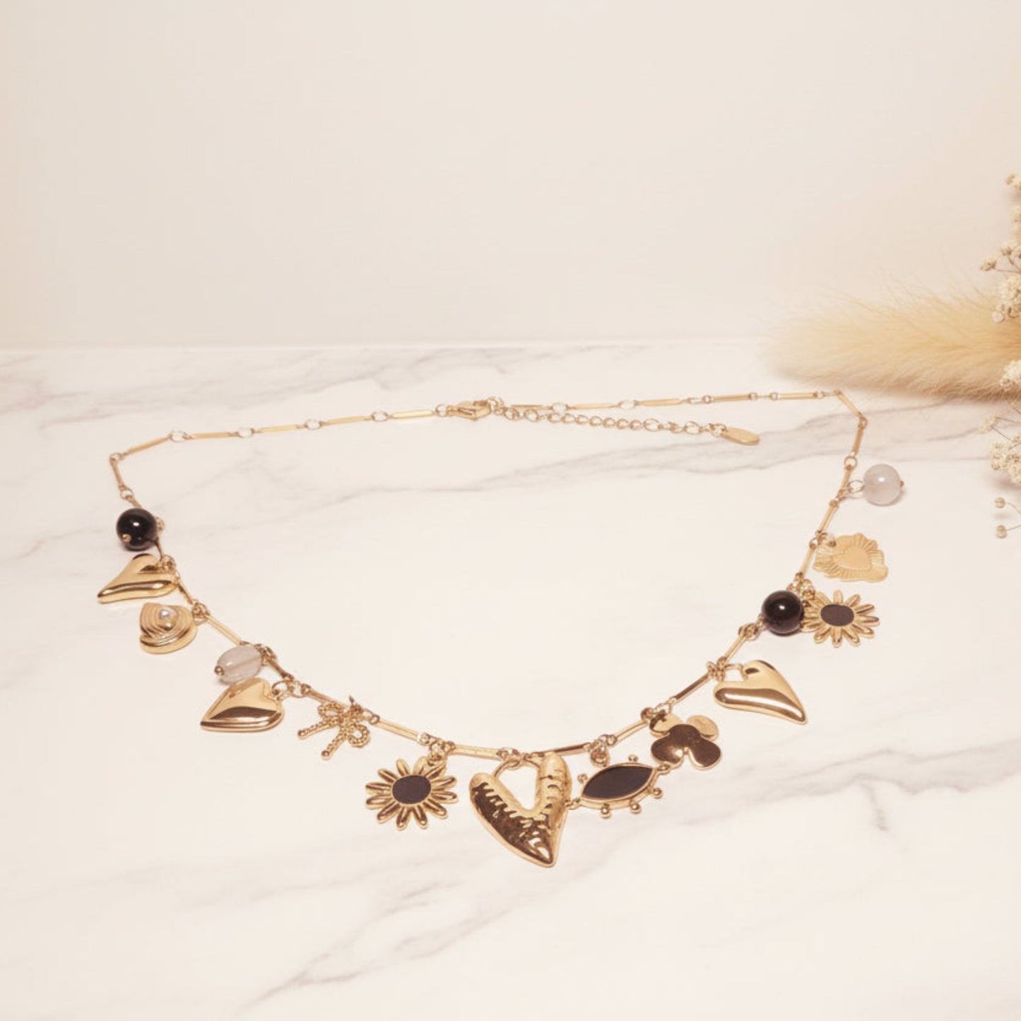 COLLANA DONNA CHARME IN ACCIAIO GOLD CON CIONDOLI