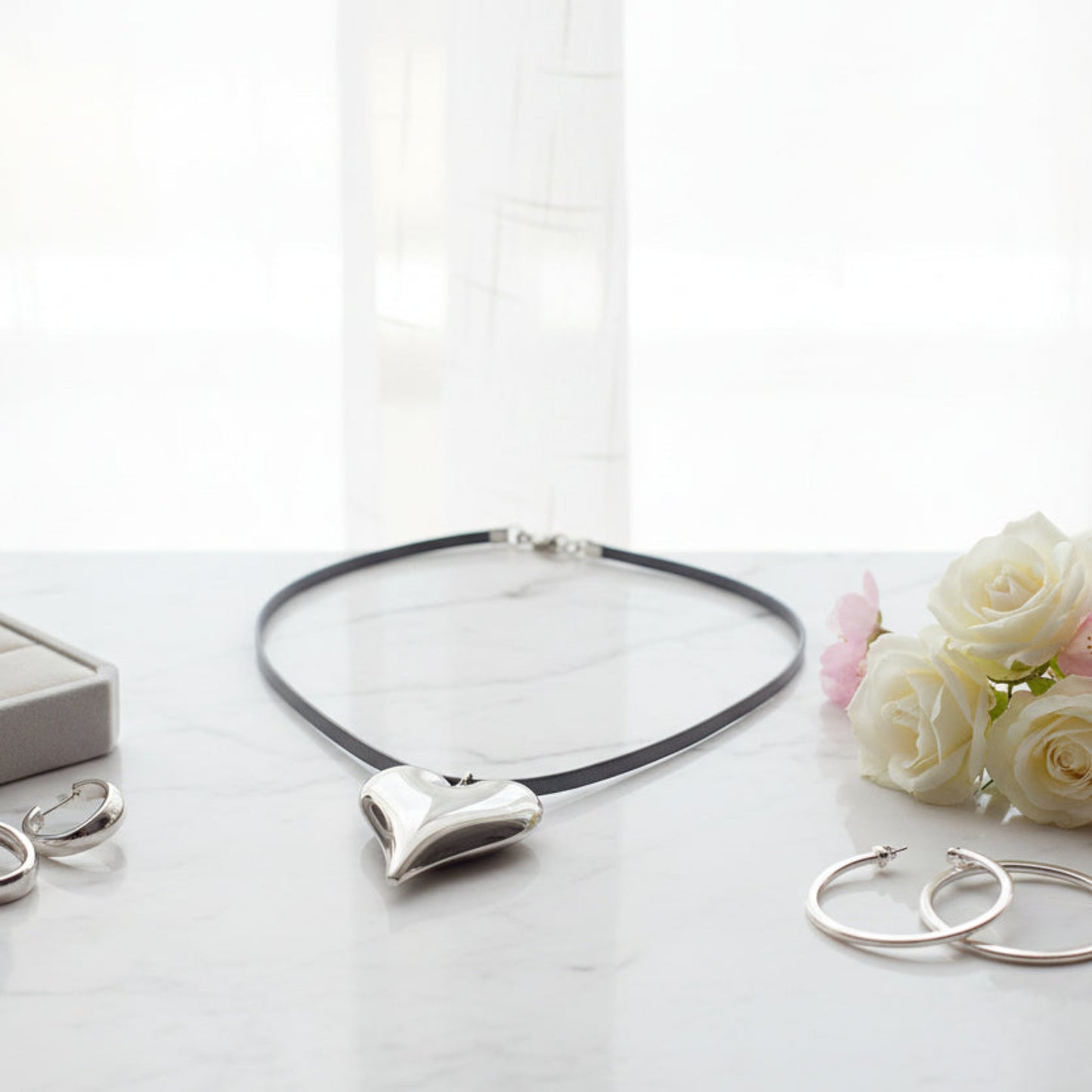 COLLANA DONNA DOLCEZZA CON CIONDOLO A CUORE IN ACCIAIO SILVER