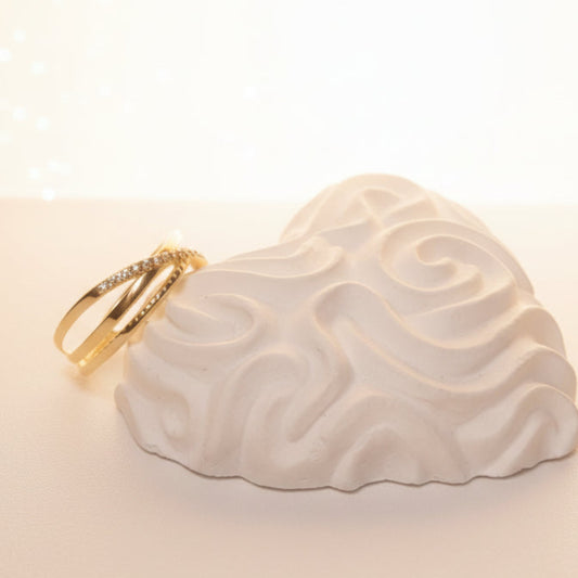 ANELLO ELEGANZA IN ACCIAIO GOLD REGOLABILE