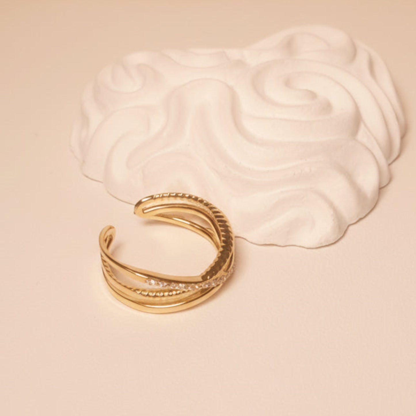 ANELLO ELEGANZA IN ACCIAIO GOLD REGOLABILE