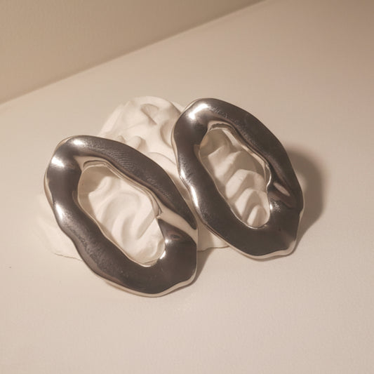 ORECCHINI DONNA FASCINO IN ACCIAIO MARTELLATO SILVER