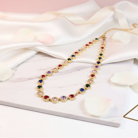 COLLANA ALLEGRA IN ACCIAIO GOLD COLORATA; ELEGANTE E CHIC