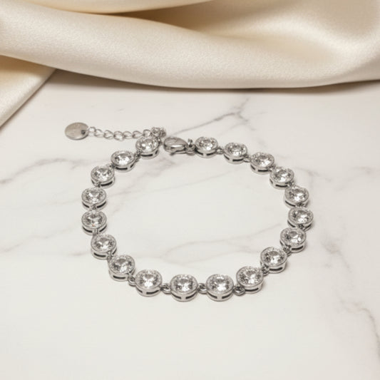 BRACCIALE MILU' IN ACCIAIO SILVER CON BRILLANTINI