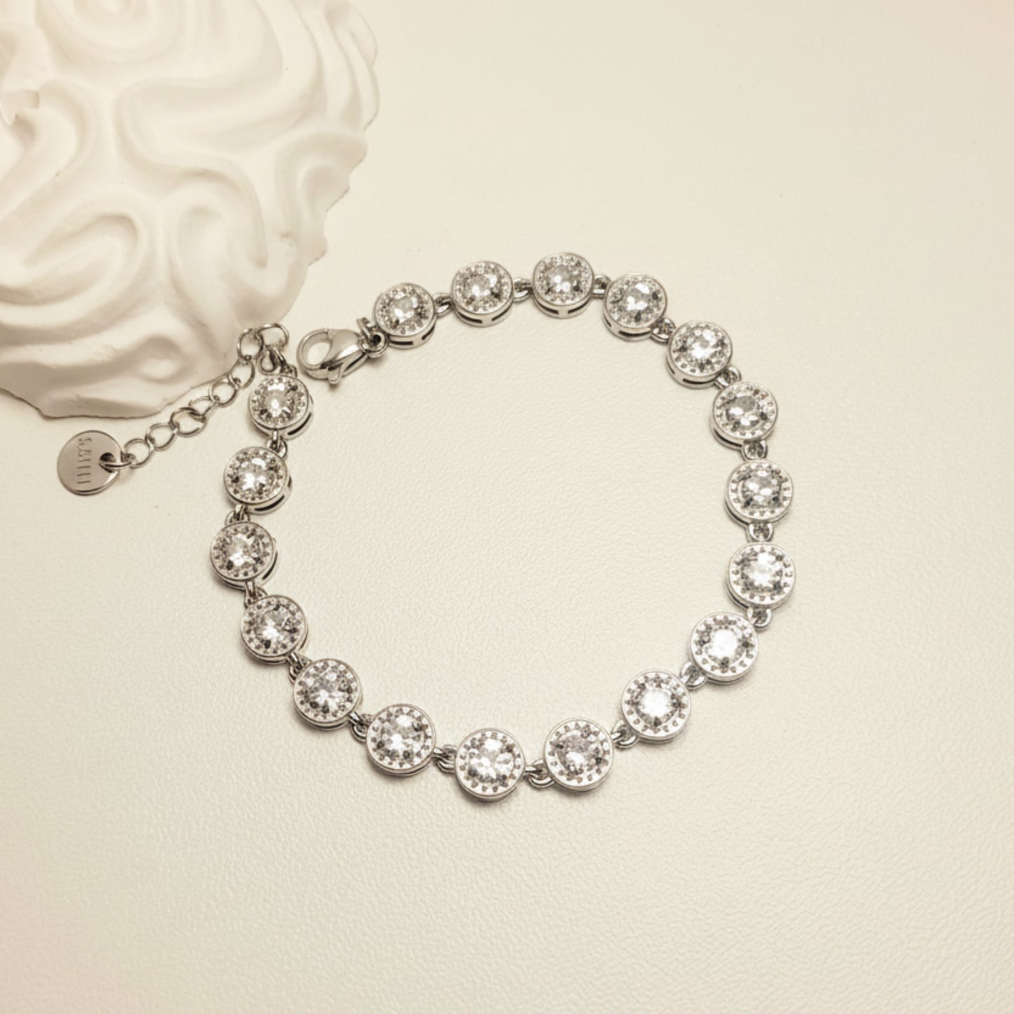 BRACCIALE MILU' IN ACCIAIO SILVER CON BRILLANTINI