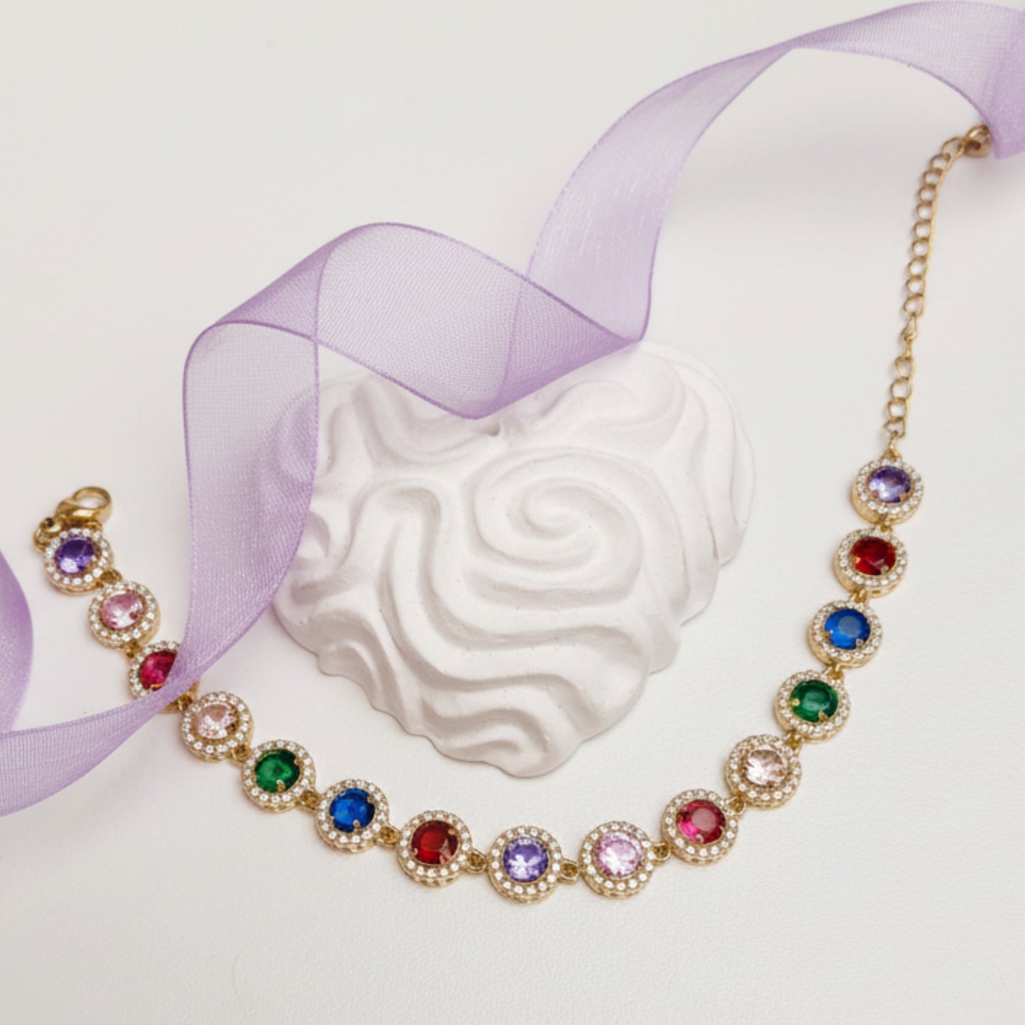 BRACCIALE ALLEGRA IN ACCIAIO GOLD CON PIETRE COLORATE E BRILLANTINI