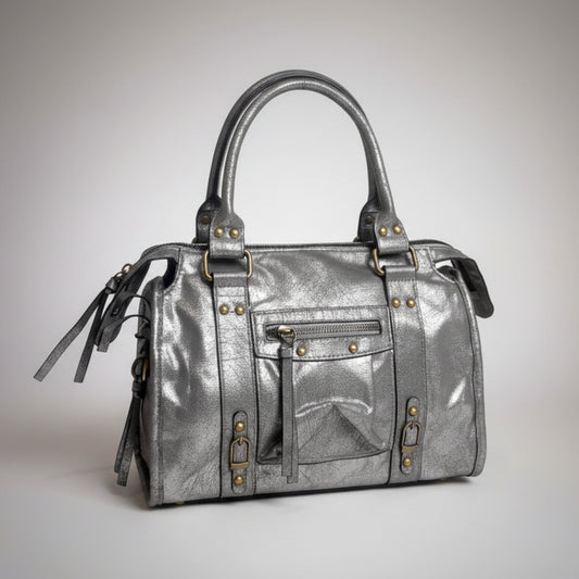 BORSA DONNA ARGENTO A TRACOLLA E MANO ELEGANTE-TREND2026