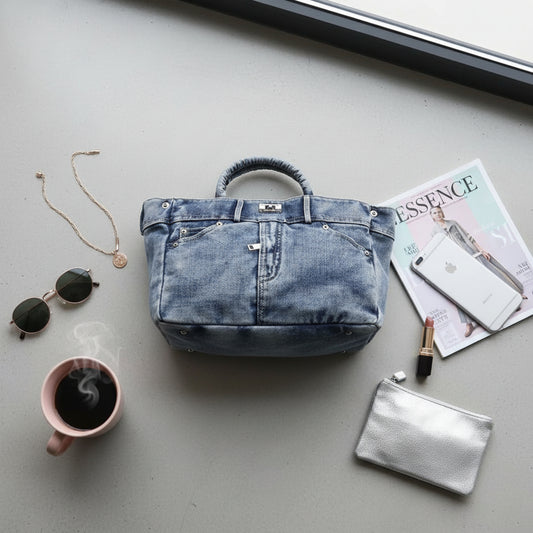 BORSA IN JEANS STILE VITA - TRENDY E GIOVANILE CON TRACOLLA REMOVIBILE