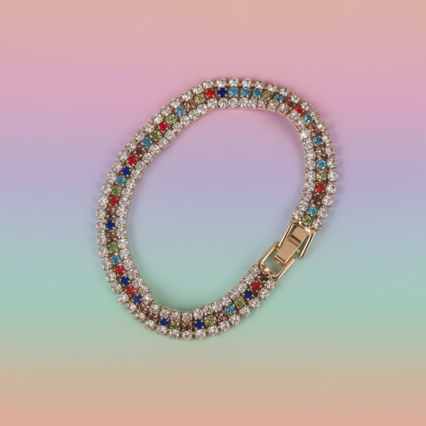 BRACCIALE MODA CON BRILLANTINI, VARI COLORI