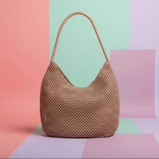 BORSA GRANDE CAPIENTE A SPALLA - BLU E ROSA