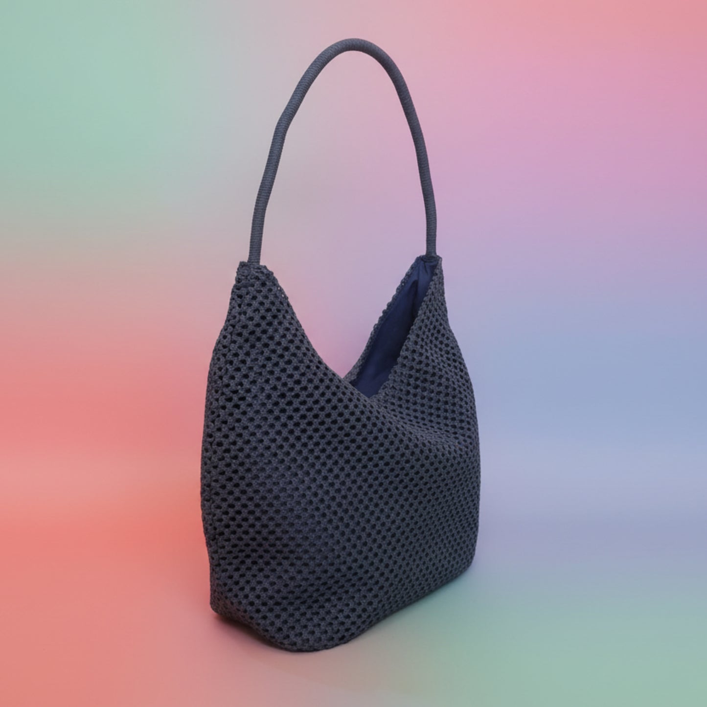 BORSA GRANDE CAPIENTE A SPALLA - BLU E ROSA