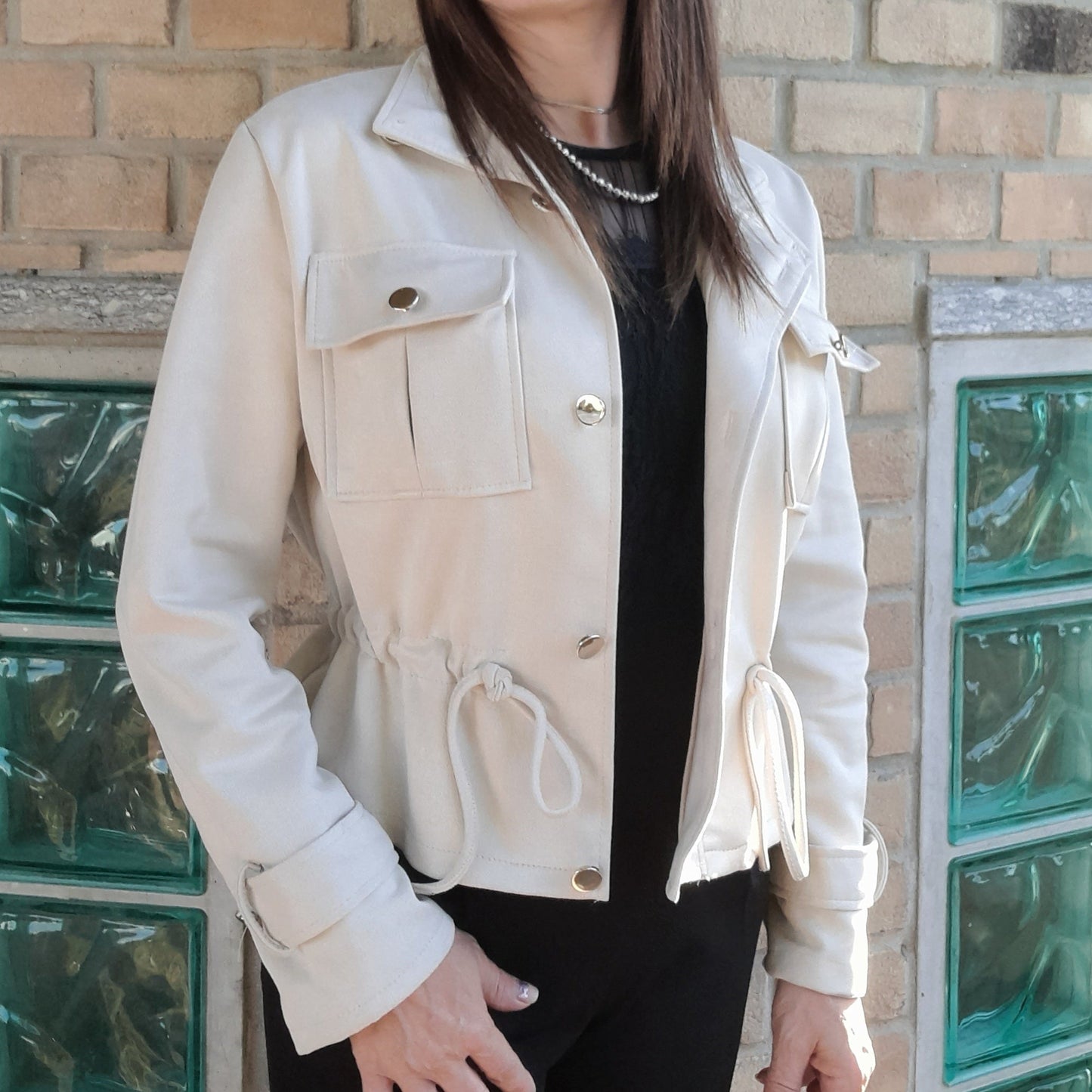TRENCH LEGGERO EFFETTO SCAMOSCIATO BEIGE S/M - REGOLABILE IN VITA, PRIMAVERA/ESTATE