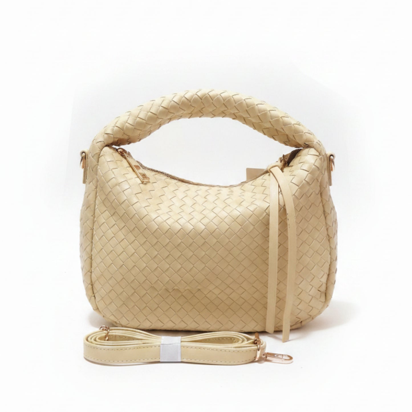 BORSA GIALLA CAPIENTE INTRECCIATA CON TRACOLLA REMOVIBILE - A MANO O CROSSBODY