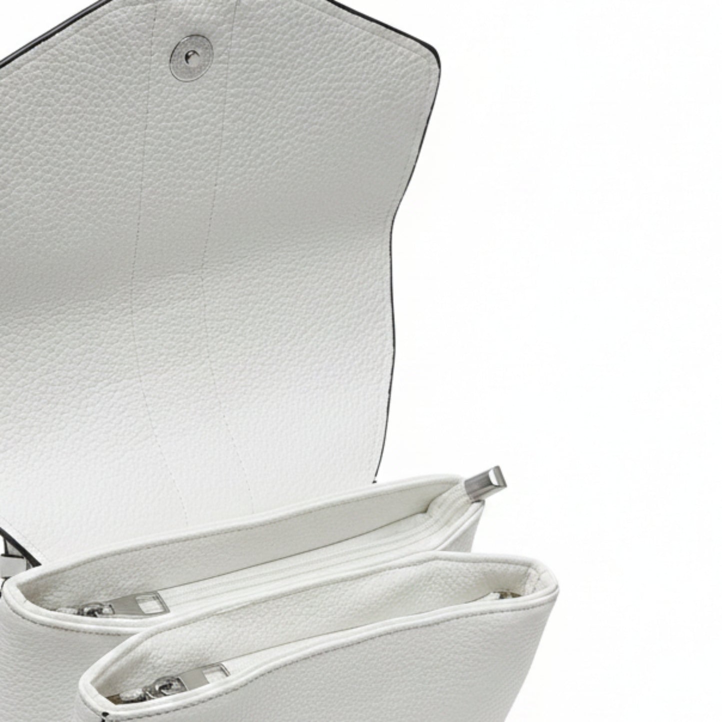 ZAINO BIANCO CHIC CON DOPPIO SCOMPARTO - CHIUSURA CLIP E ZIP MODERNO & VERSATILE