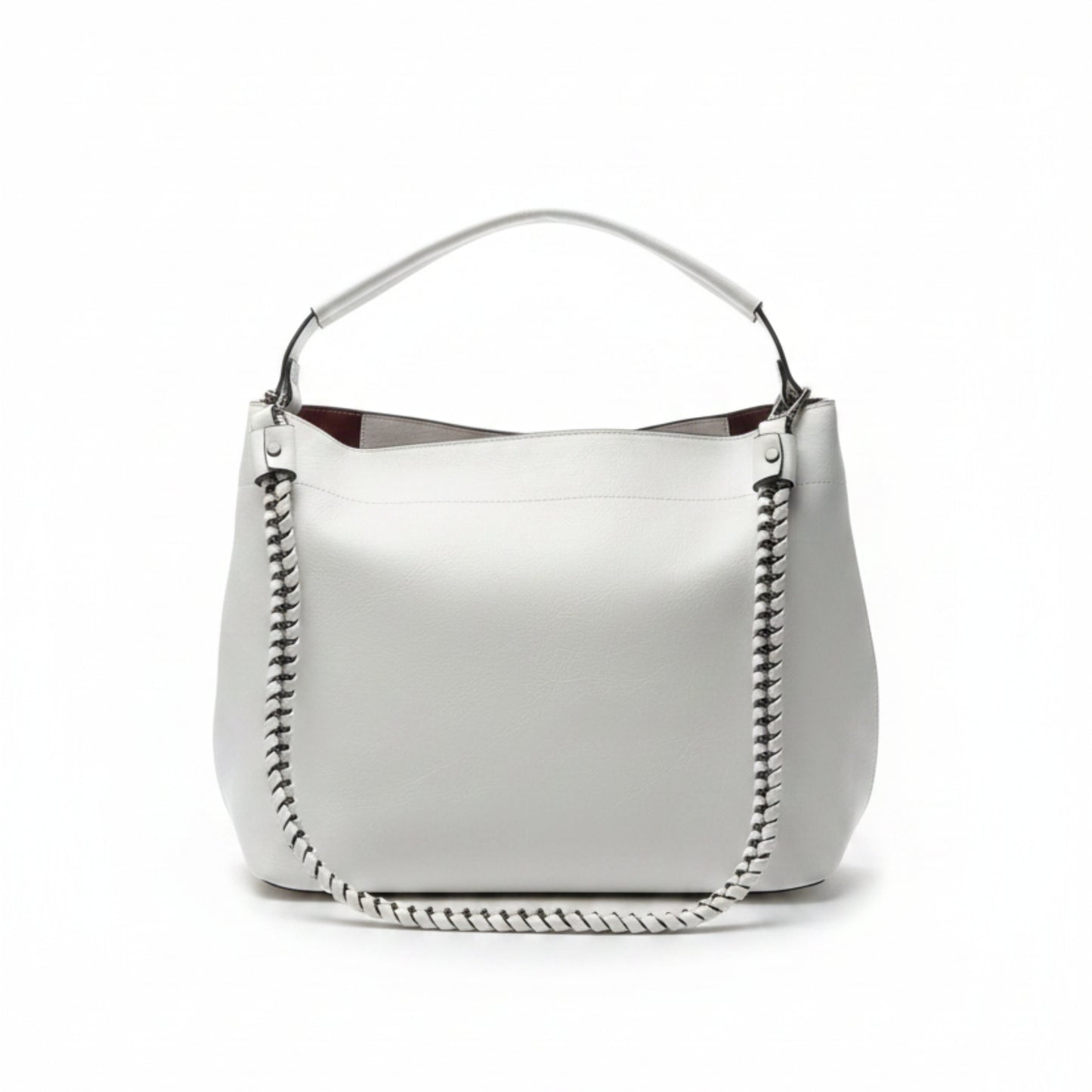 BORSA GRANDE CAPIENTE CON POCHETTE E TRACOLLA INTRECCIATA