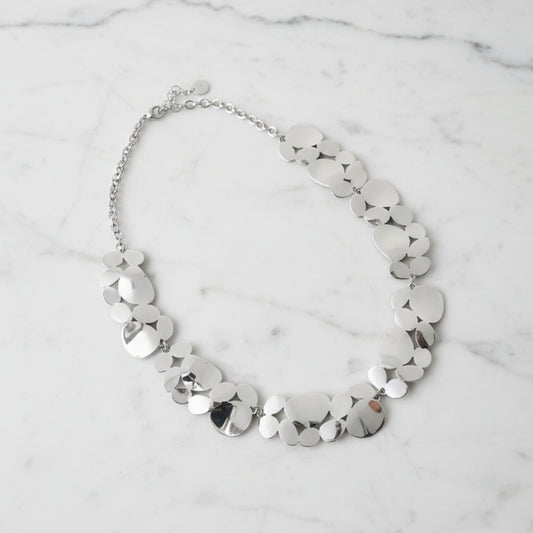 COLLANA SILVER MULTI PLACCA IN ACCIAIO INOSSIDABILE REGOLABILE