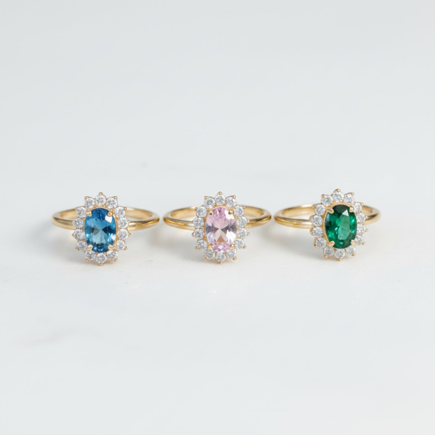 ANELLO REGOLABILE IN ACCIAIO GOLD CON PIETRA COLORATA E PUTI LUCE