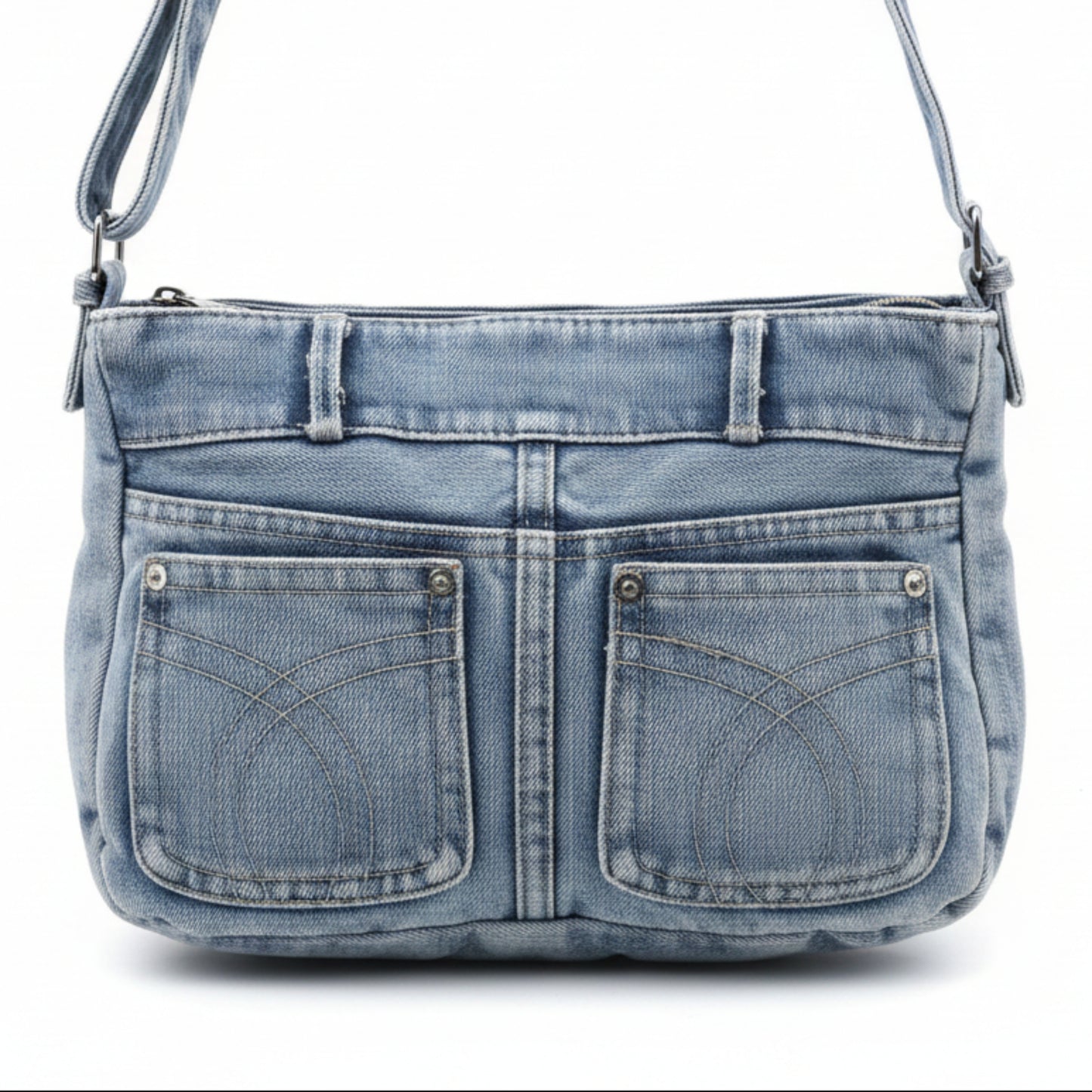 BORSA DEMIN TRENDY CON TASCHE STILE JEANS