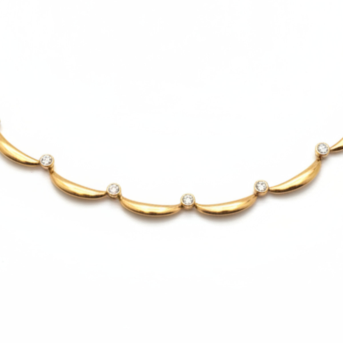 GIROCOLLO IN ACCIAIO GOLD CON PUNTI LUCE BIANCHI CHIC