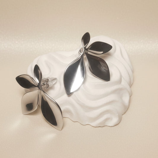 ORECCHINI DONNA FIORE IN ACCIAIO SILVER