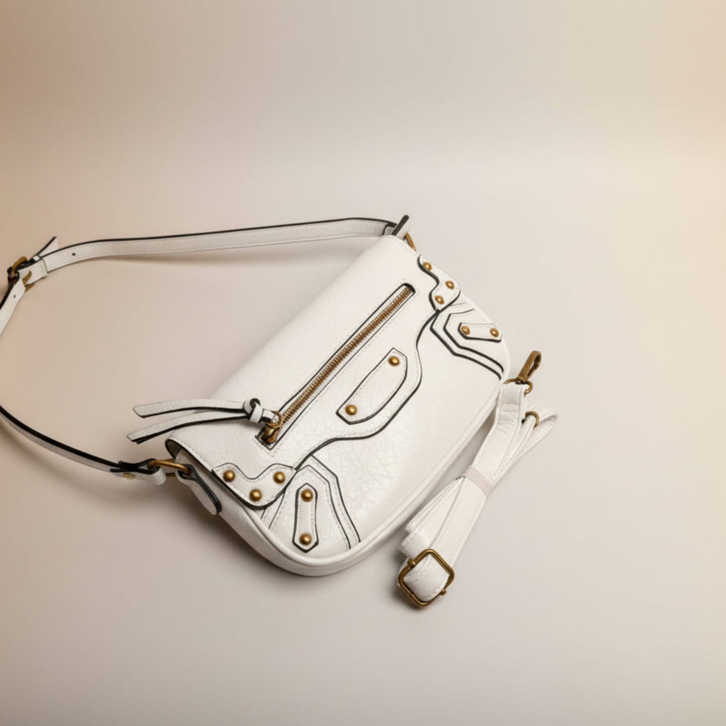 BORSA MODA BIANCO CON FRANGE E BORCHIE- DOPPIA TRACOLLA