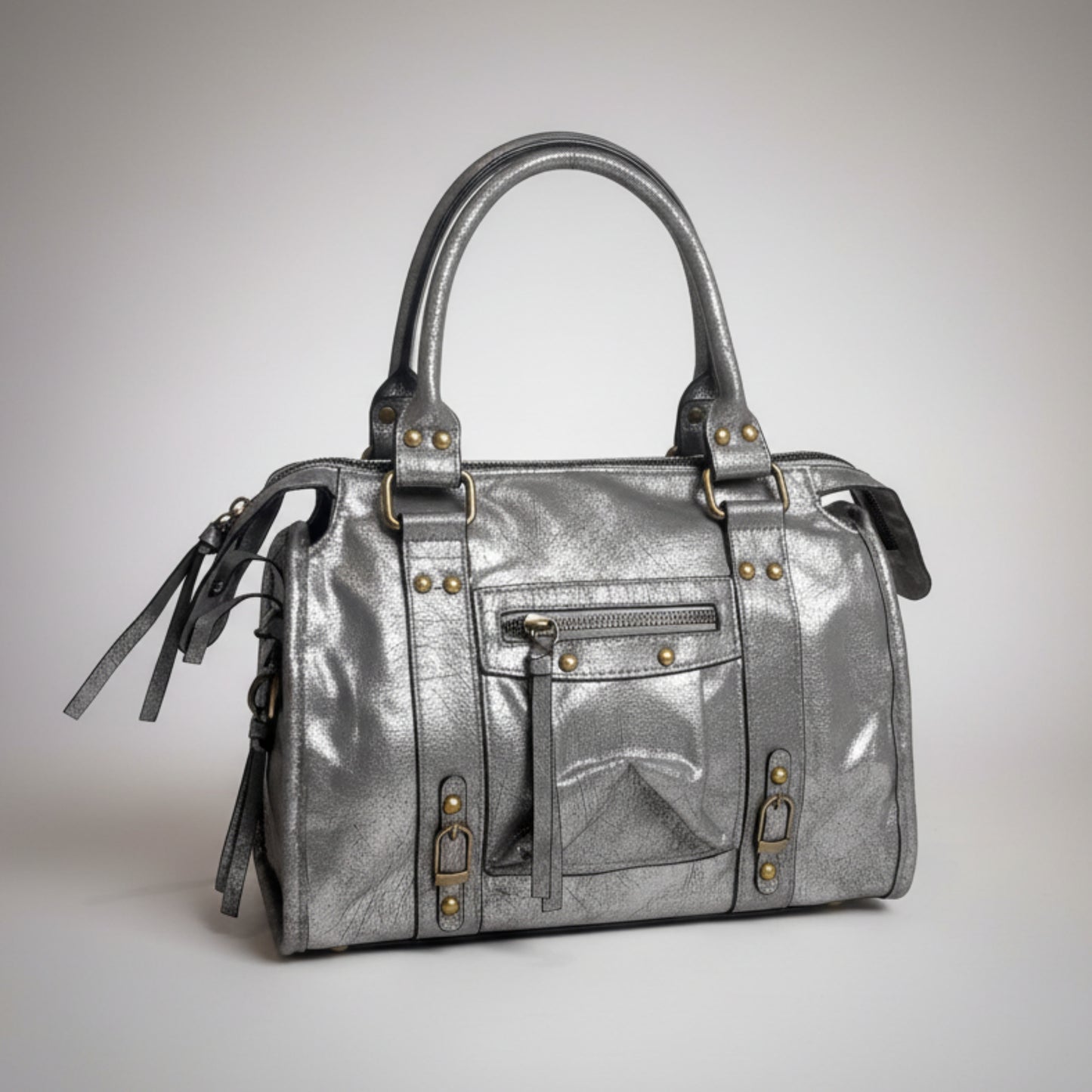 BORSA DONNA ARGENTO A TRACOLLA E MANO ELEGANTE-TREND2026