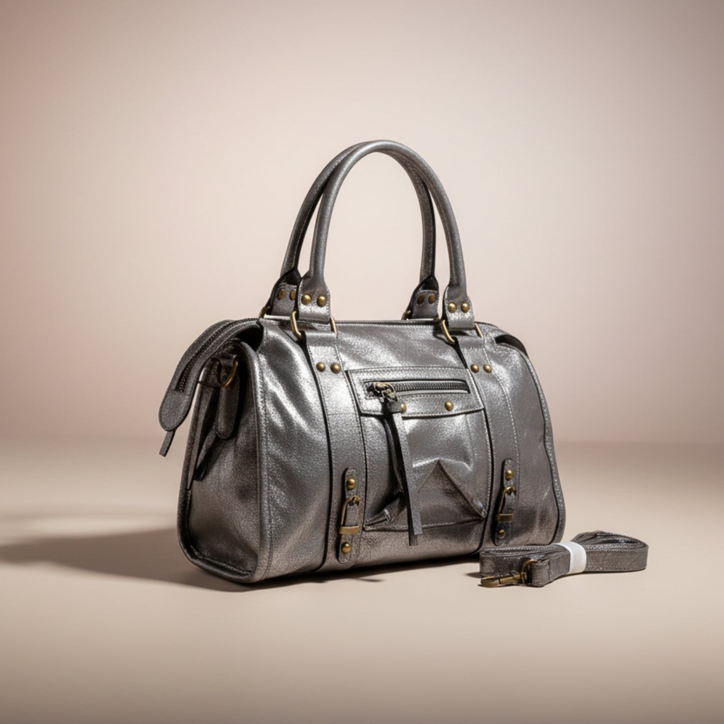 BORSA DONNA ARGENTO A TRACOLLA E MANO ELEGANTE-TREND2026