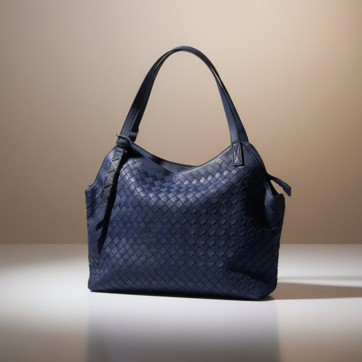 BORSA DONNA BLU GRANDE CAPIENTE A SPALLA O TRACOLLA-STILE CLASSICO MODERNO CON TASCHE ZIP