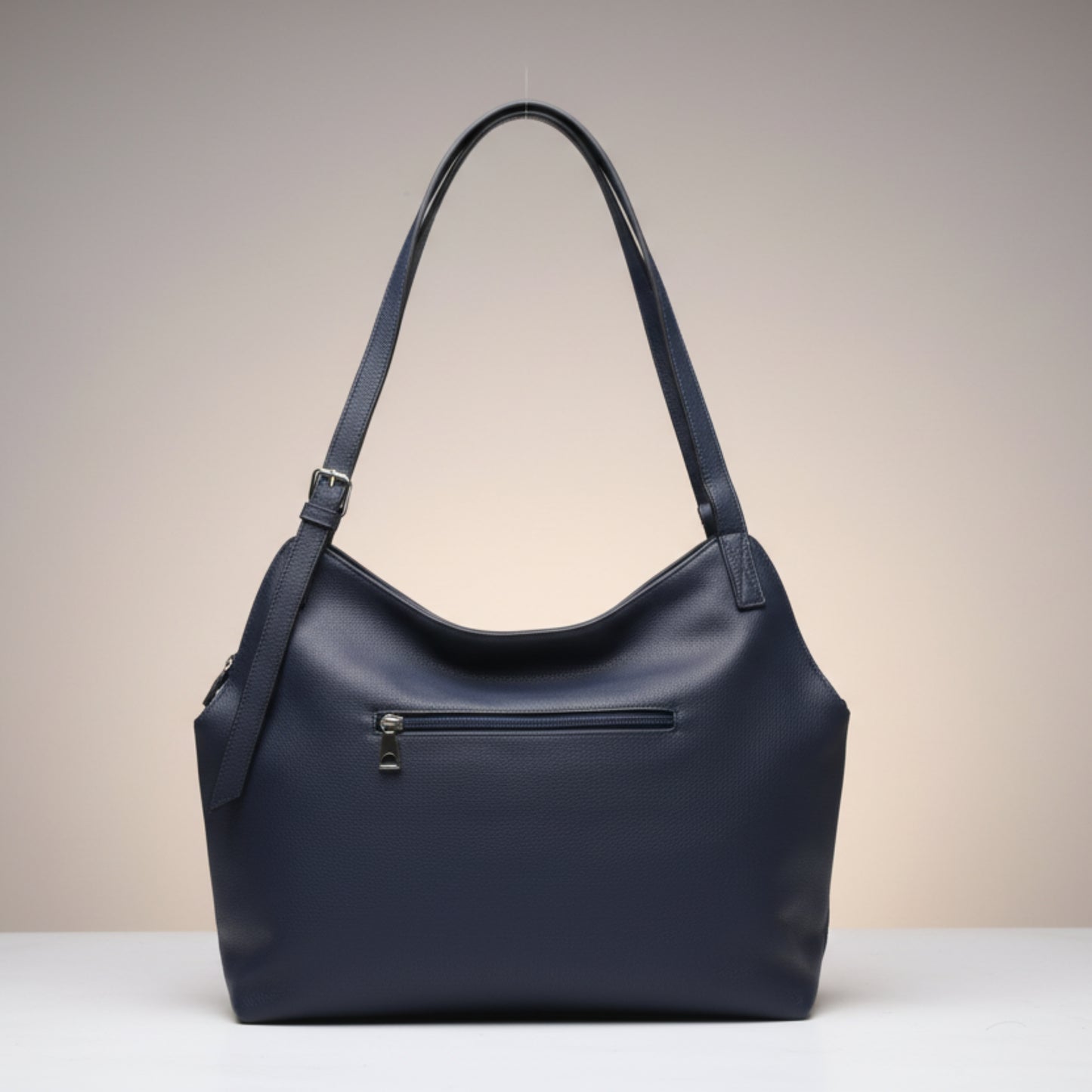 BORSA DONNA BLU GRANDE CAPIENTE A SPALLA O TRACOLLA-STILE CLASSICO MODERNO CON TASCHE ZIP