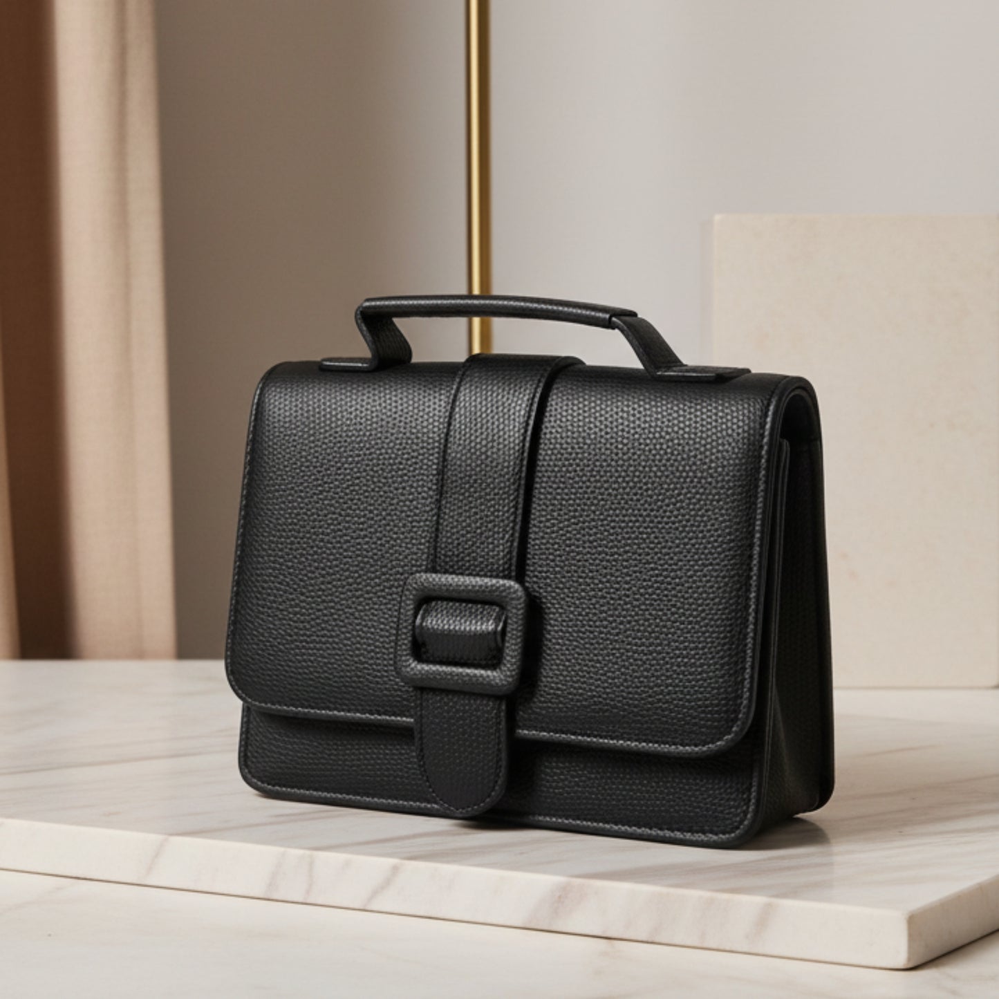 MINI BAG NERA ELEGANTE CON TRACOLLA REMOVIBILE E ACCESSORI
