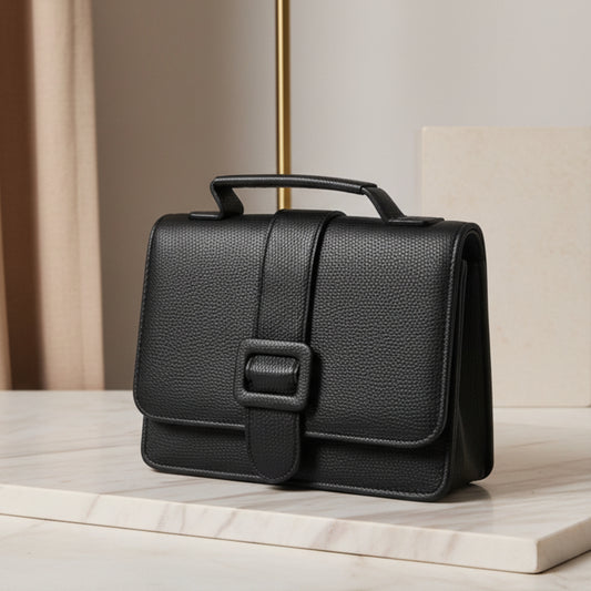 MINI BAG NERA ELEGANTE CON TRACOLLA REMOVIBILE E ACCESSORI