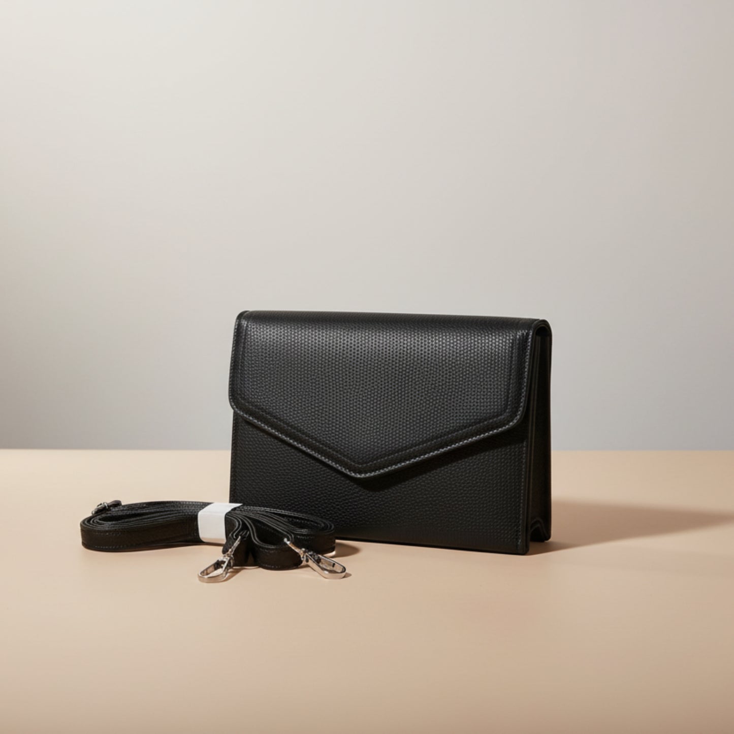 MINI BORSA COMPATTA DONNA NERA CON TRACOLLA REMOVIBILE