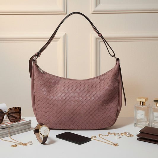 BORSA GRANDE ROSA ANTICO MORBIDA CON TRACOLLA REMOVIBILE