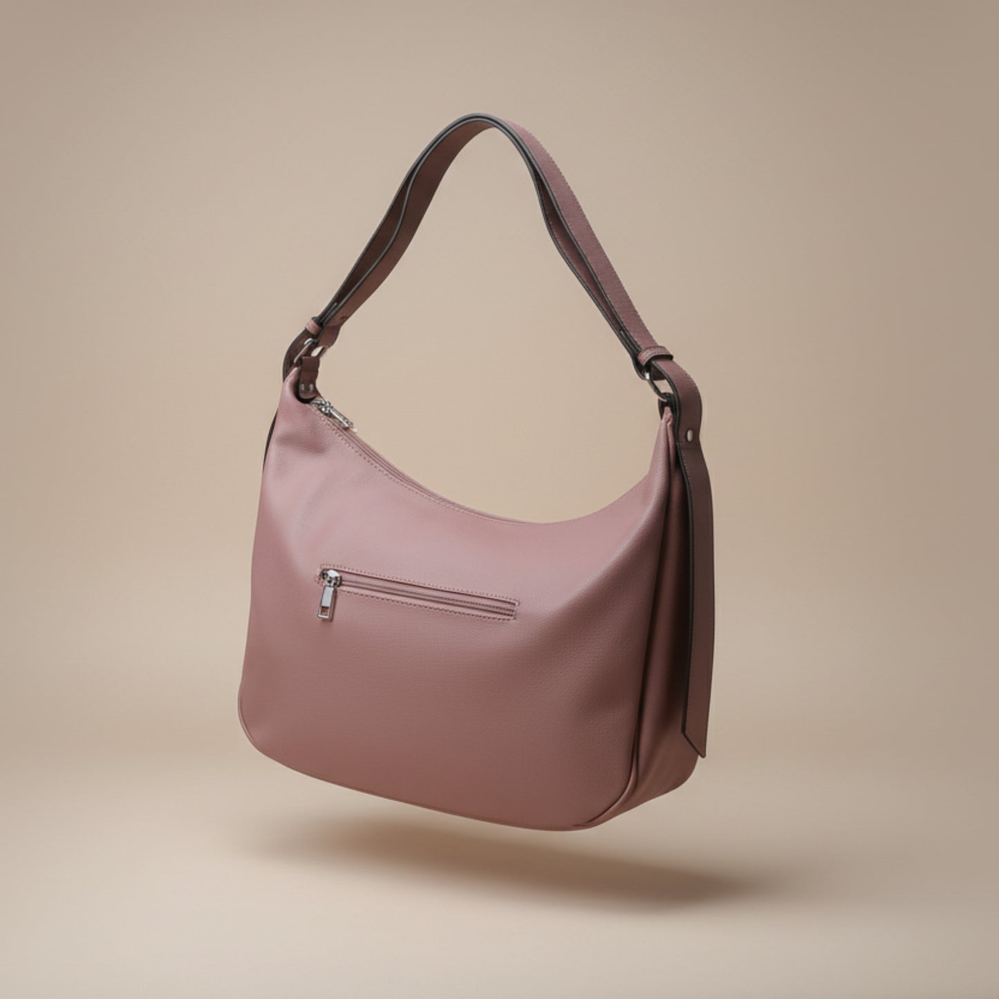 BORSA GRANDE ROSA ANTICO MORBIDA CON TRACOLLA REMOVIBILE