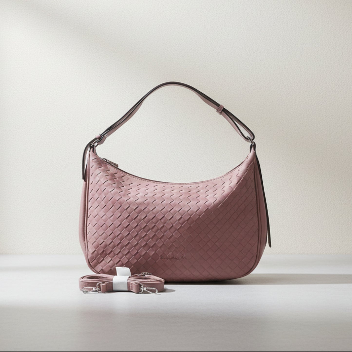 BORSA GRANDE ROSA ANTICO MORBIDA CON TRACOLLA REMOVIBILE