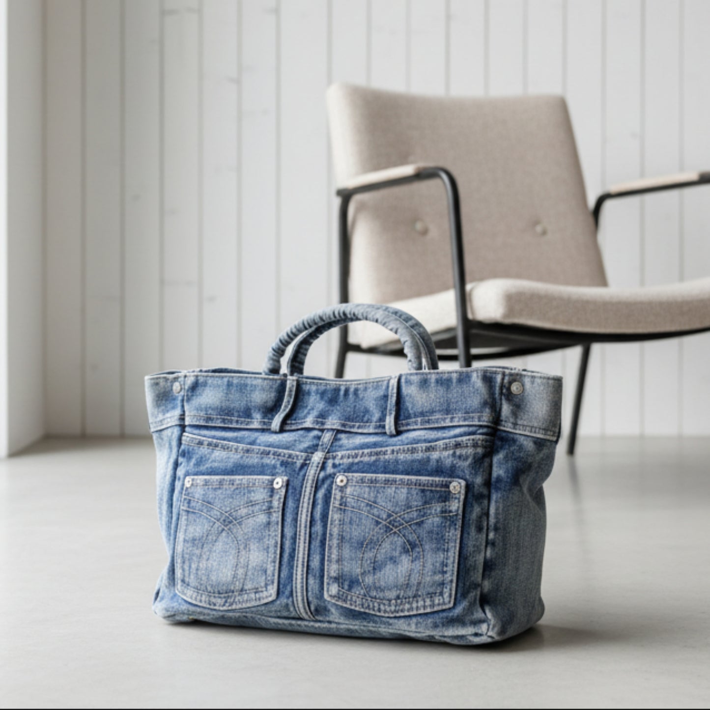 BORSA IN JEANS STILE VITA - TRENDY E GIOVANILE CON TRACOLLA REMOVIBILE