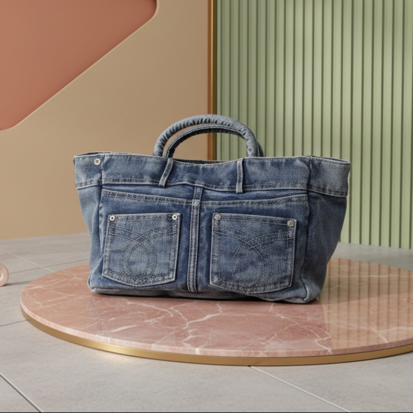 BORSA IN JEANS STILE VITA - TRENDY E GIOVANILE CON TRACOLLA REMOVIBILE
