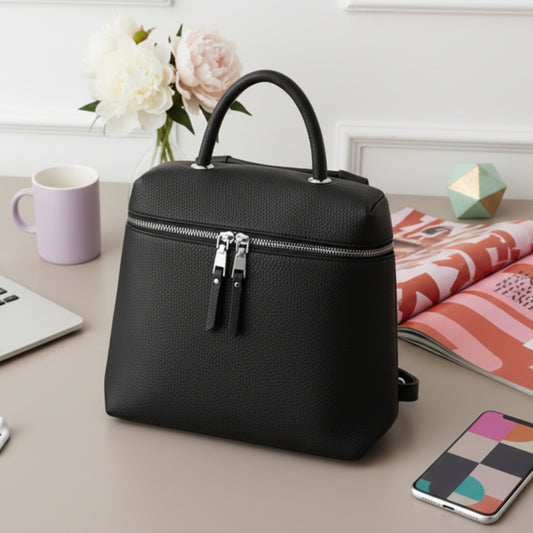 BORSA ZAINO 3 IN 1 - A MANO, ZAINO O TRACOLLA NERO