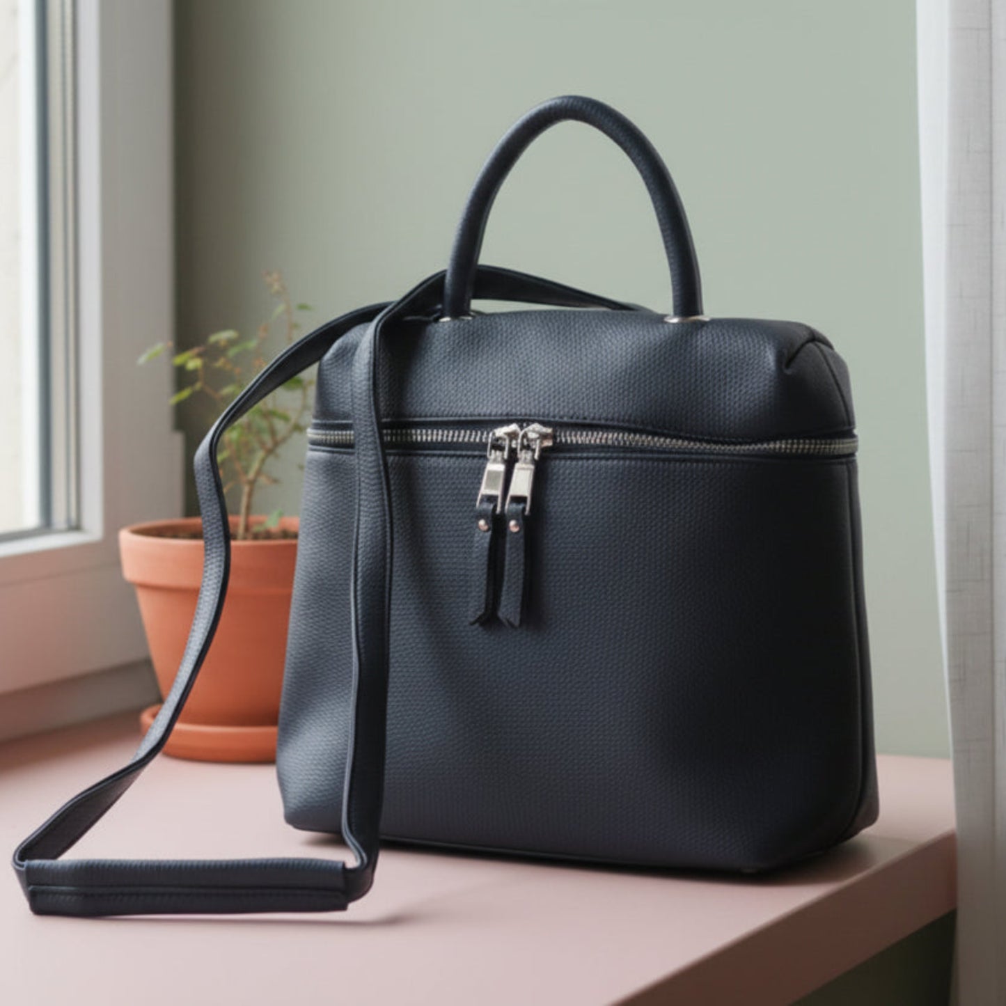 BORSA ZAINO 3 IN 1 - A MANO, ZAINO O TRACOLLA NERO