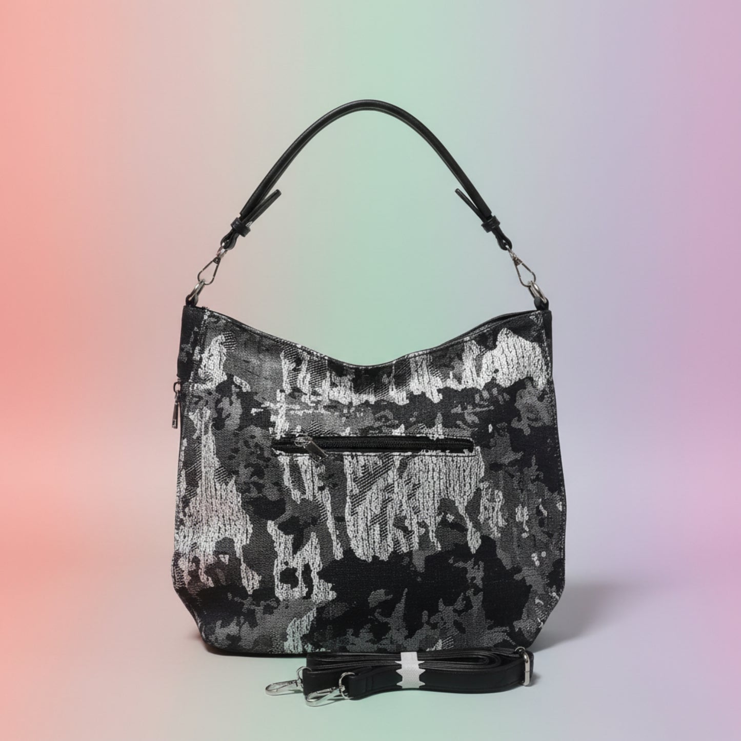 BORSA IN JEANS CAPIENTE CON TRACOLLA REMOVIBILE-PRATICA,MODERNA E DI TENDENZA