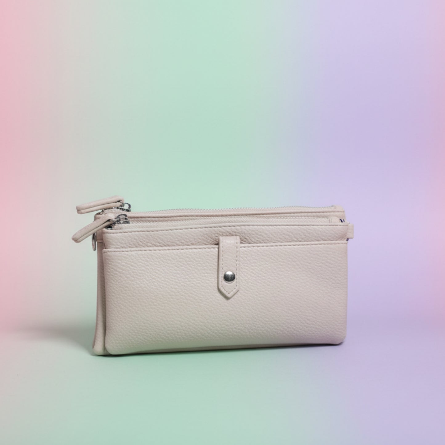 PORTAFOGLIO MINI BORSA DONNA MULTITASCHE  VERDE O ROSA CON TRACOLLA REMOVIBILE