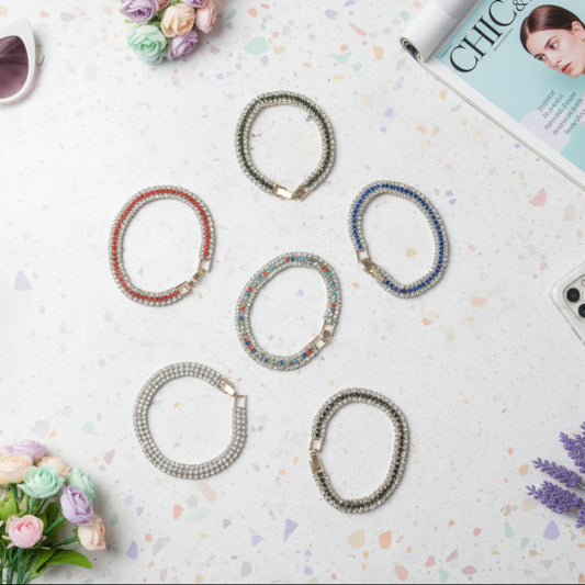 BRACCIALE MODA CON BRILLANTINI, VARI COLORI