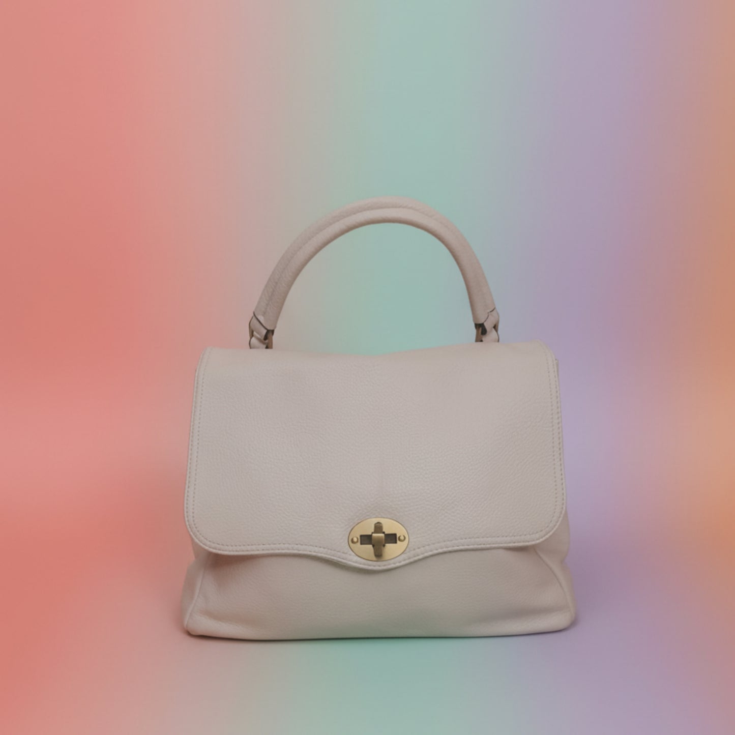 BORSA CAPIENTE A CARTELLA BIANCA/BEIGE/VERDE/AZZURRA/ARGENTO-A MANO O TRACOLLA