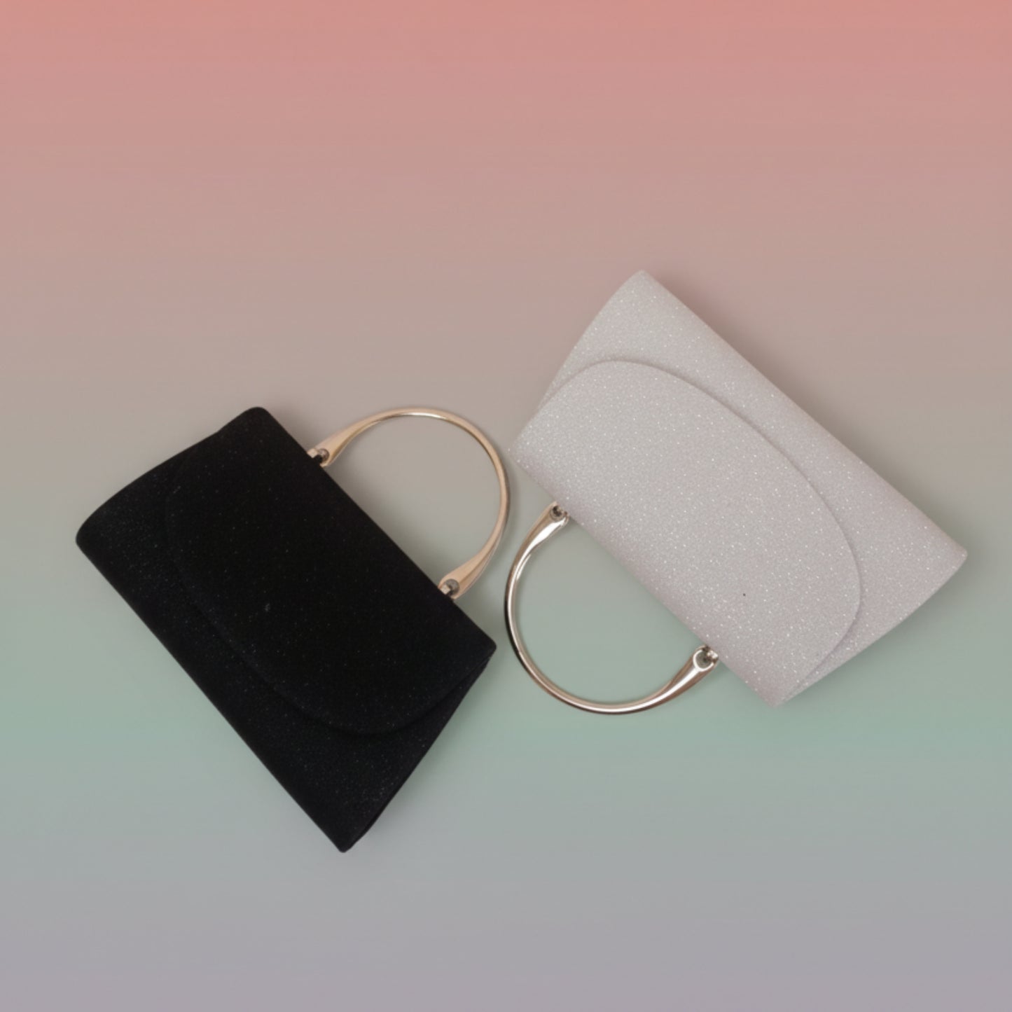 BORSA DA SERA ELEGANTE CON CATENA REMOVIBILE-NERA O ARGENTO