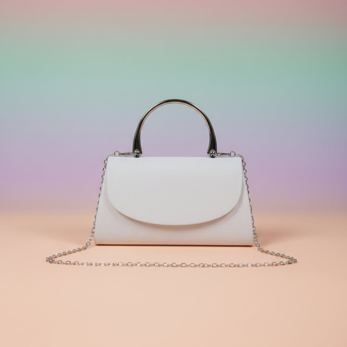 BORSA DA SERA ELEGANTE CON CATENA REMOVIBILE-NERA O ARGENTO