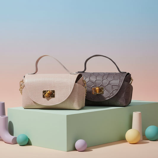 BORSA MINI IN VERA PELLE DI TENDENZA CON TRACOLLA A CATENA GOLD