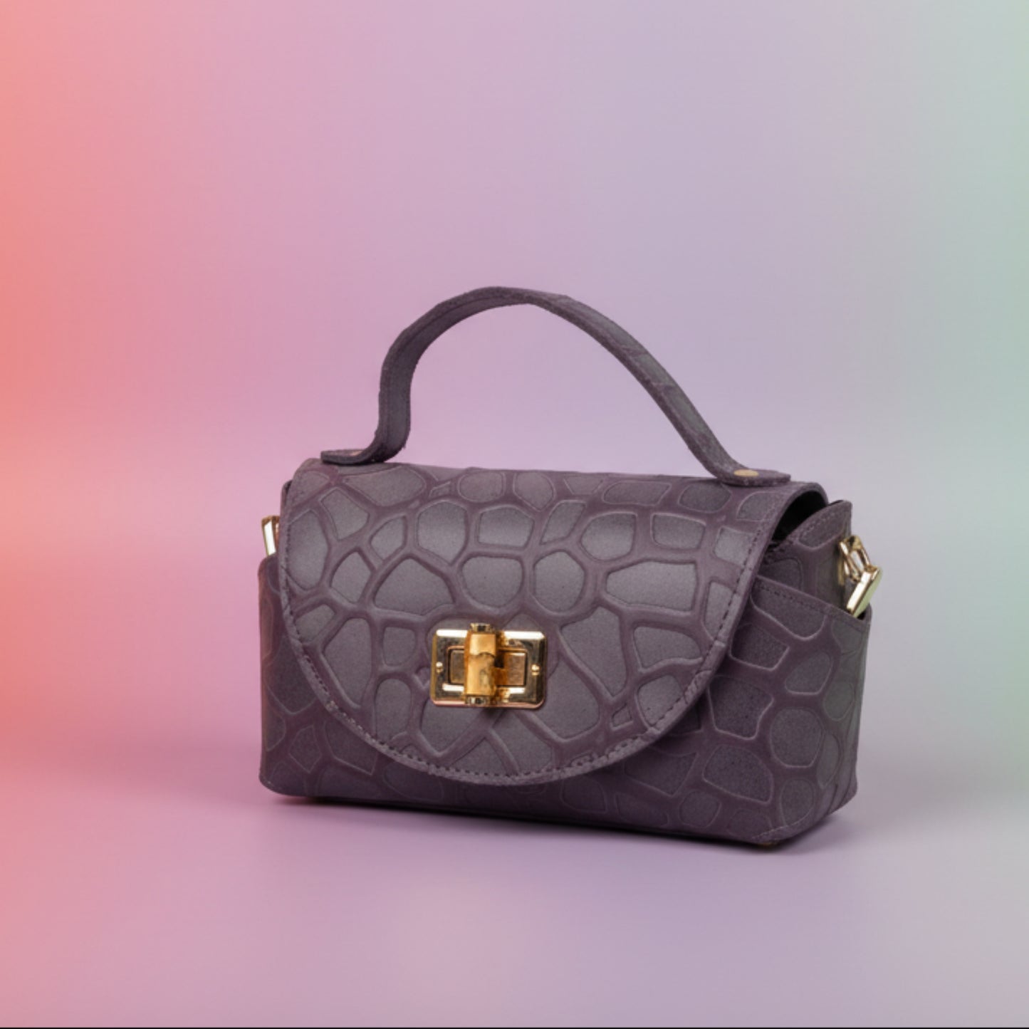 BORSA MINI IN VERA PELLE DI TENDENZA CON TRACOLLA A CATENA GOLD