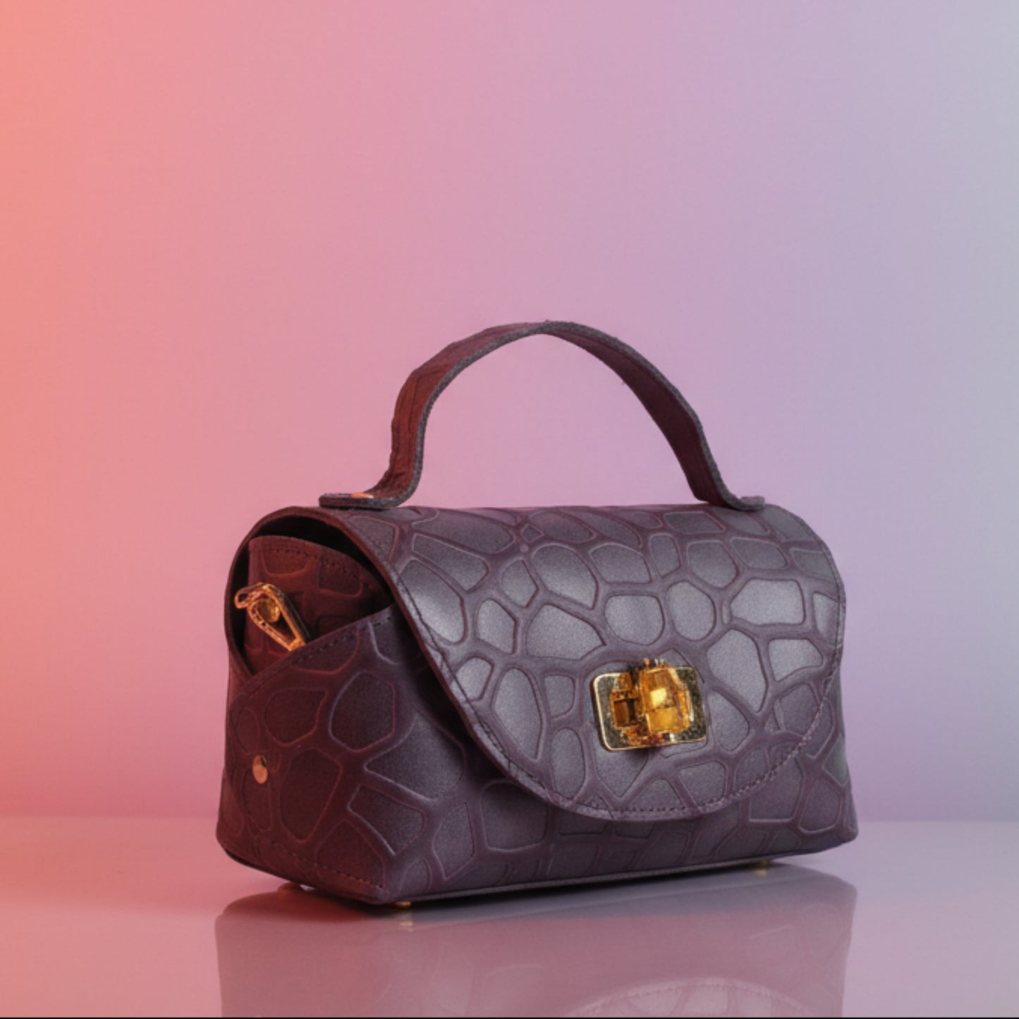 BORSA MINI IN VERA PELLE DI TENDENZA CON TRACOLLA A CATENA GOLD