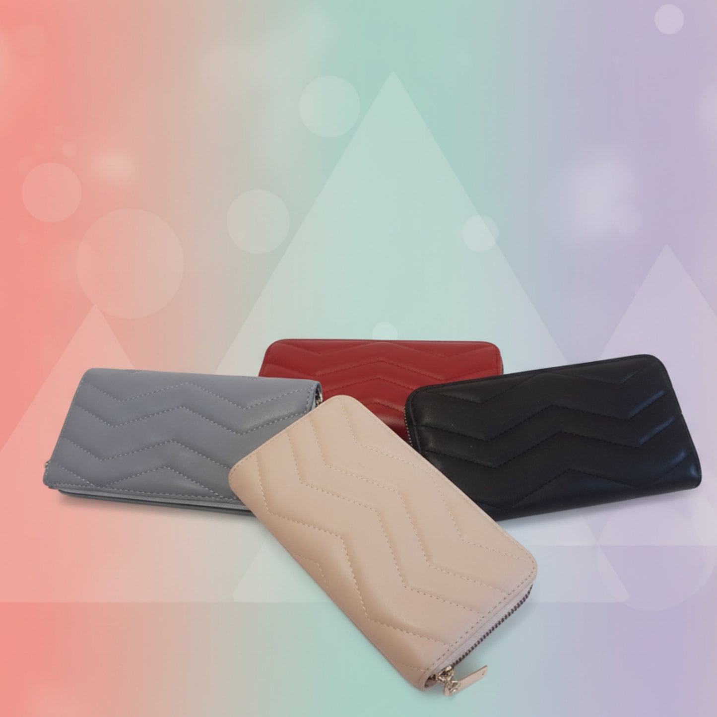 PORTAFOGLIO GRANDE DONNA CON ZIP  CAPIENTE-VARI COLORI DI TENDENZA