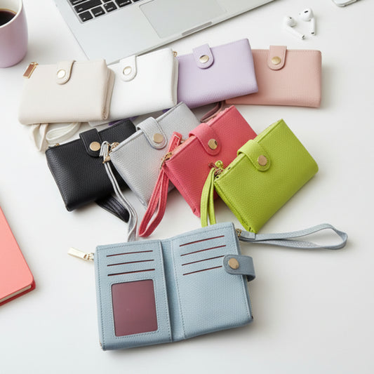 PORTAFOGLIO DONNA DI TENDENZA COMPATTO SUPER ORGANIZZATO E CAPIENTE-VARI COLORI