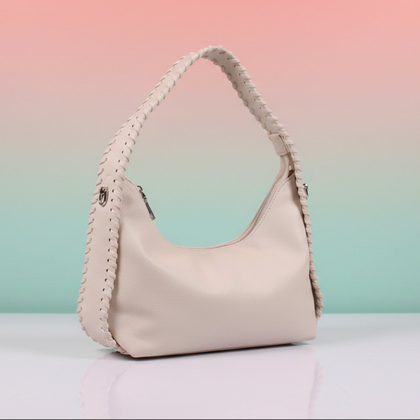 BORSA DONNA DI TENDENZA CON TRACOLLA LAVORATA-COLORI; OCRA; PANNA E CUOIO
